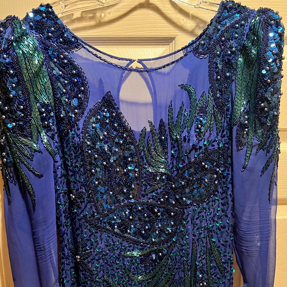 Vintage 1992 fully lined sequined floor length dress